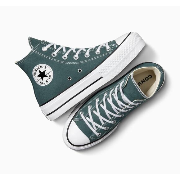 NWT Converse Women's Chuck Taylor High-Top Platform Sneakers, Dark Teal Size 7.5 - Picture 1 of 7